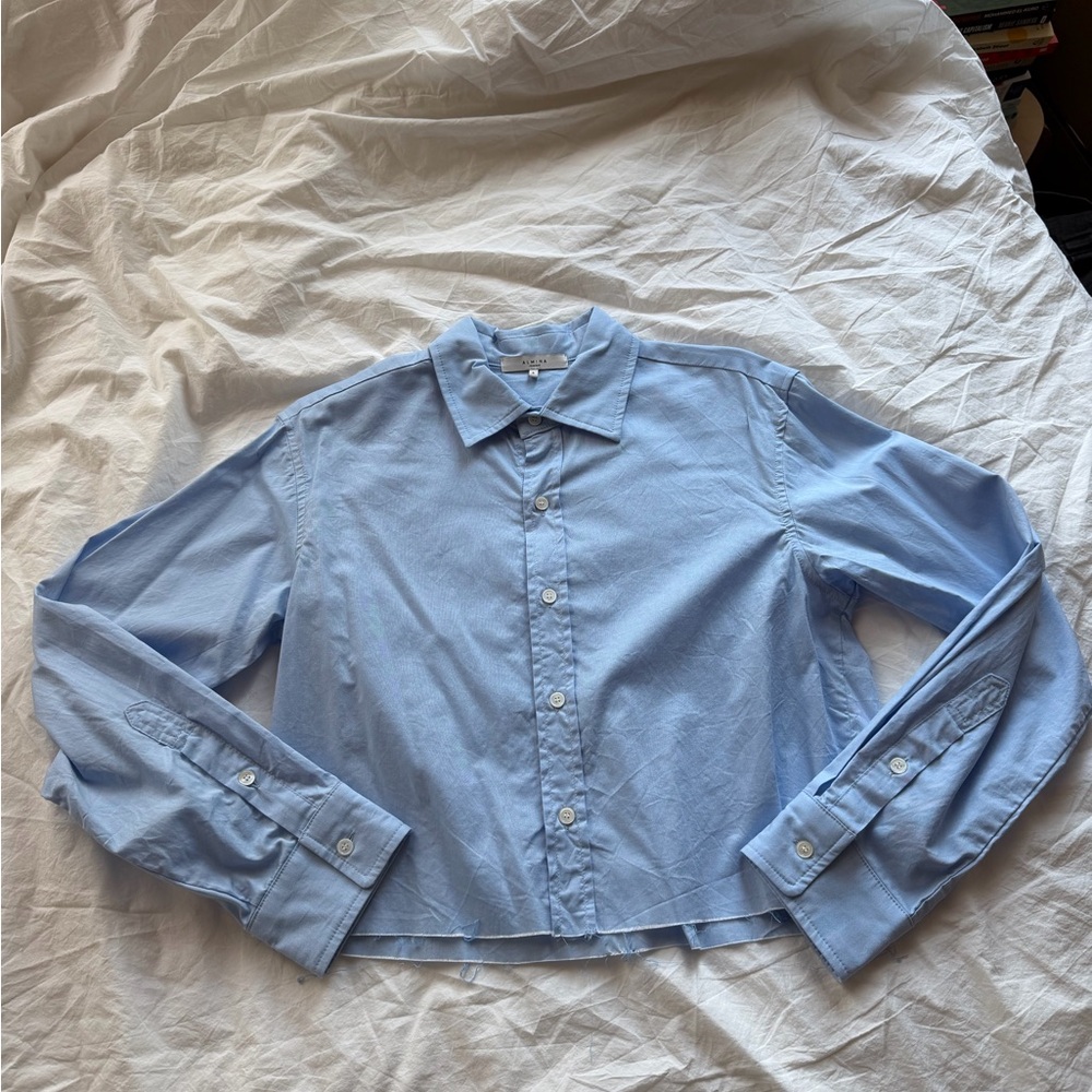 Almina Concept Cropped button down shirt